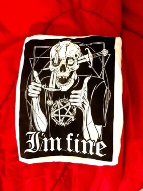 Men's Short Sleeve Graphic Tee - Black & White Skull Design